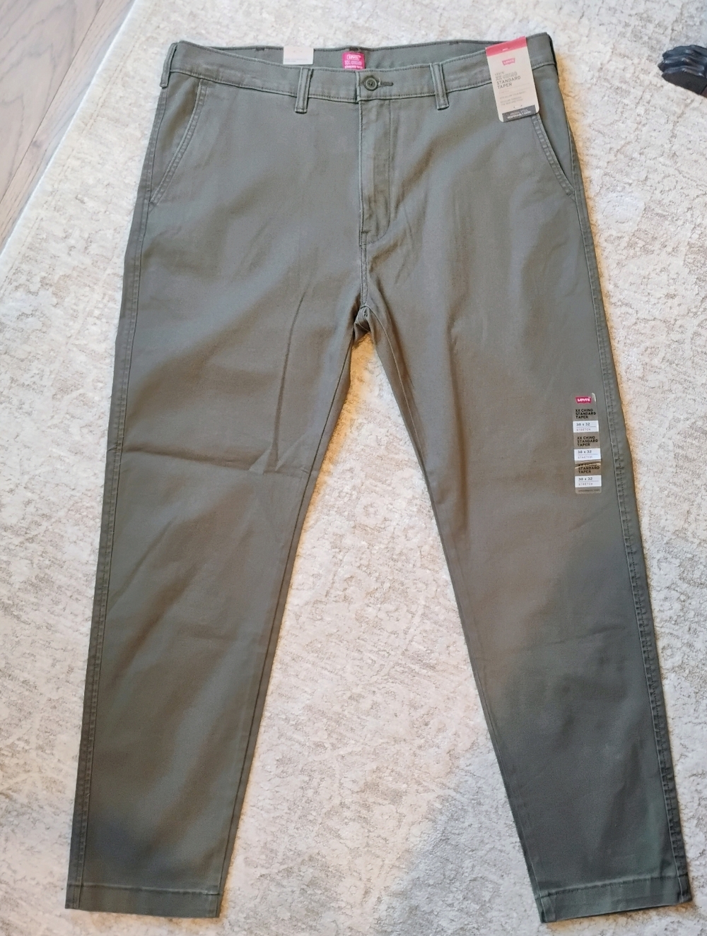 NWT 38x32 Levi's XX Chino Standard Taper Olive Green Stretch Khaki Pants NEW